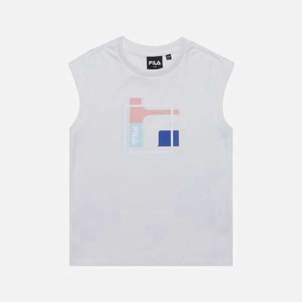 Camisetas Fila Menina Branco - Fila Art Crew Neck Sleeveless Loja Online Portugal,HKAO-32097